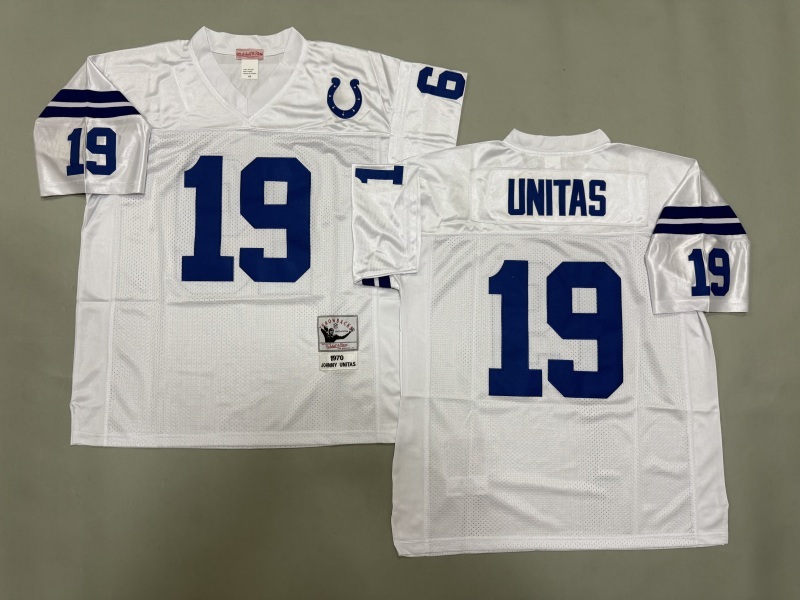 Men 2025 Indianapolis Colts #19 Unitas white Throwback Limited NFL Jersey style 003->indianapolis colts->NFL Jersey